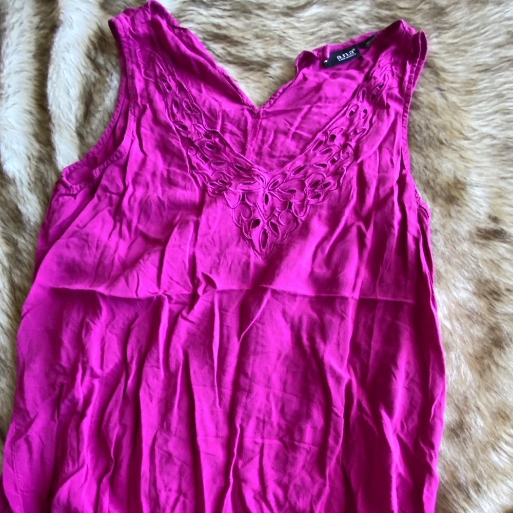 Magenta a.n.a Cutout V Tank Top
